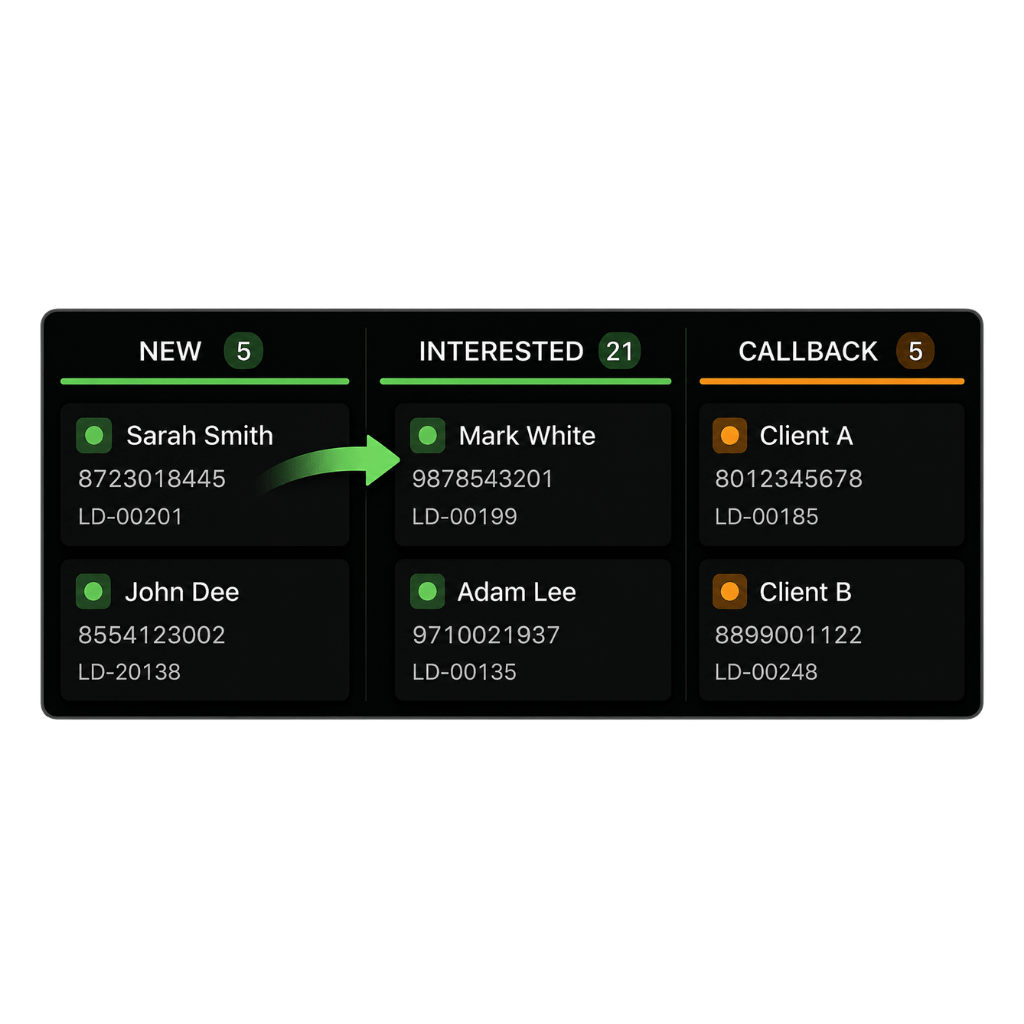 GoDial CRM top left