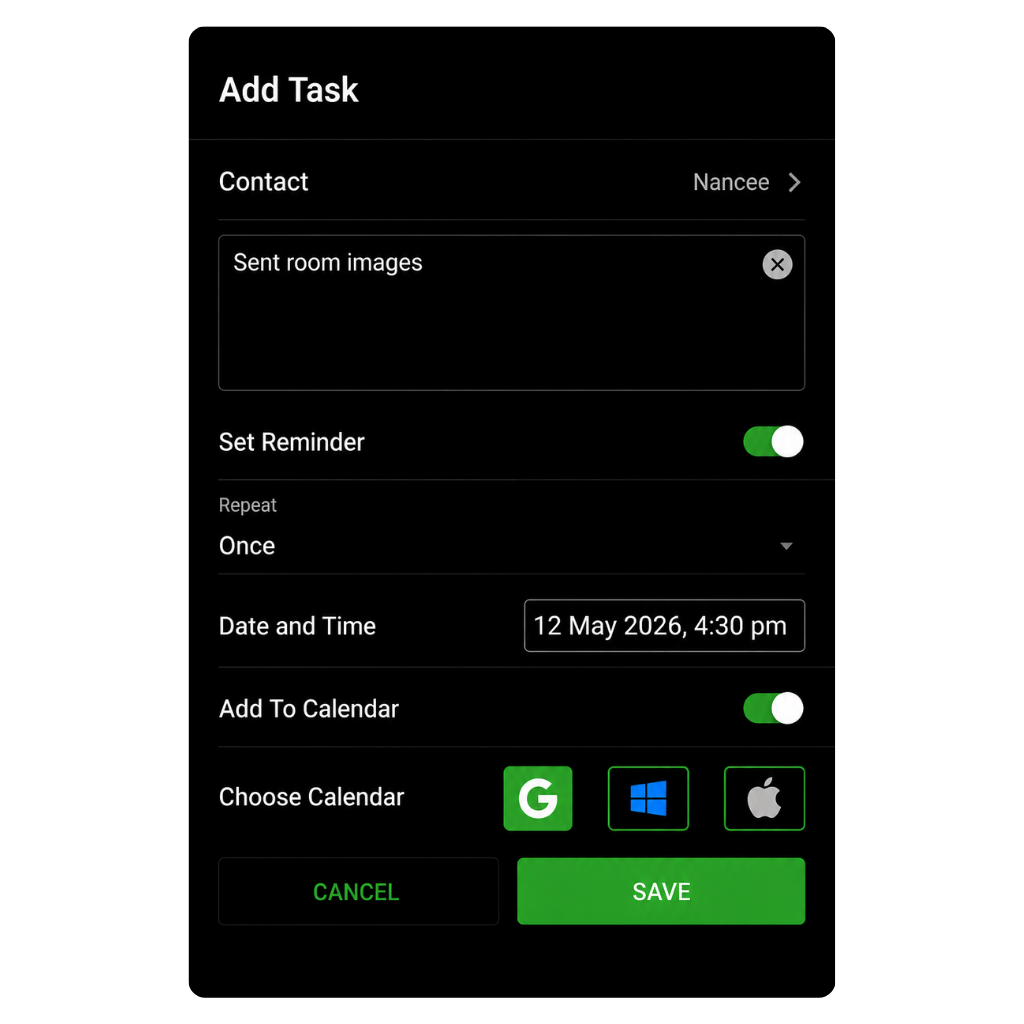 GoDial tasks bottom right