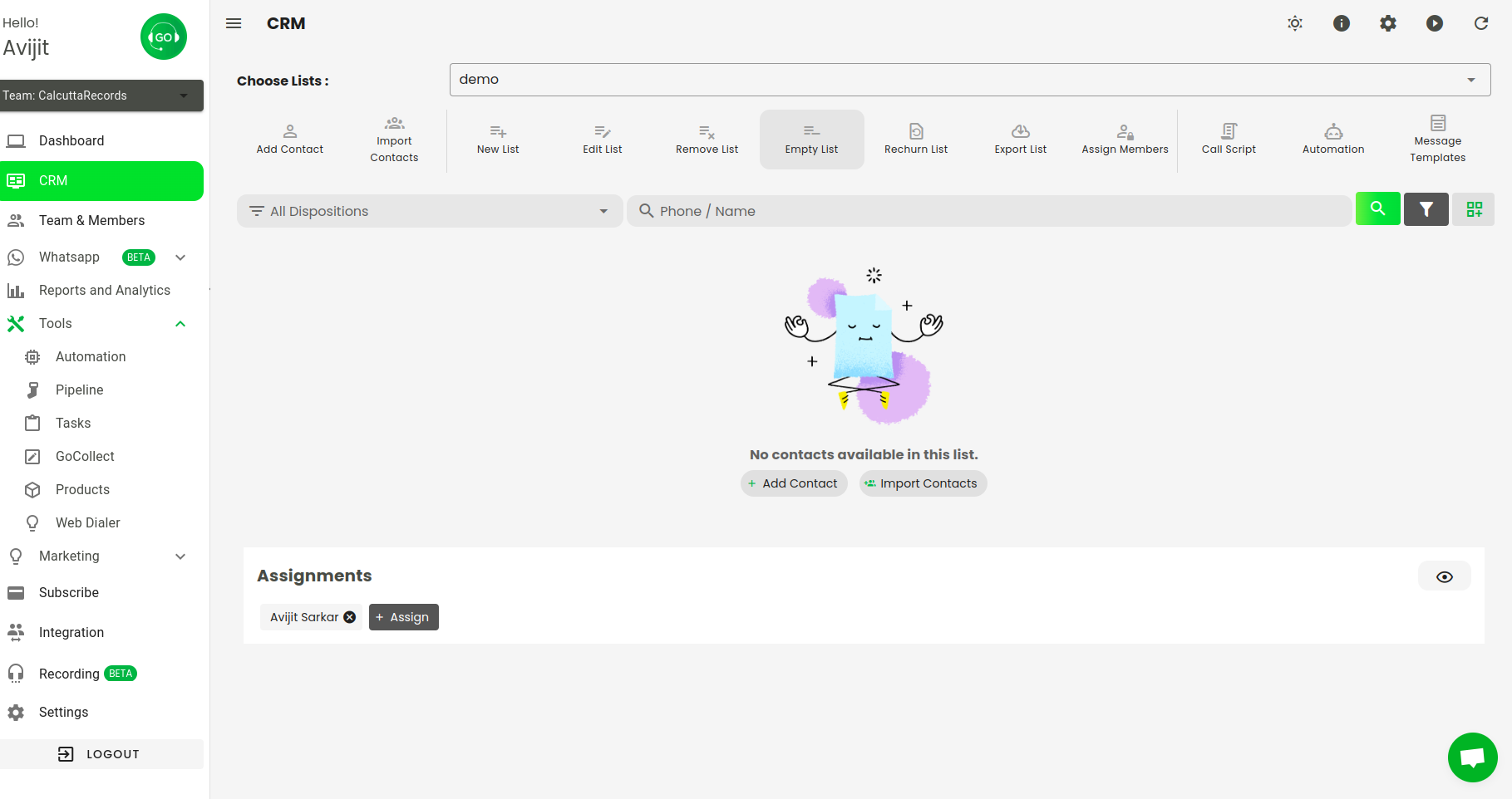 The Difference Between Removing and Emptying Lists On Godial CRM 